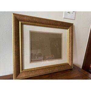 Large Ornate Gold Floral Damask Picture Frame with Double Mat Traditional
